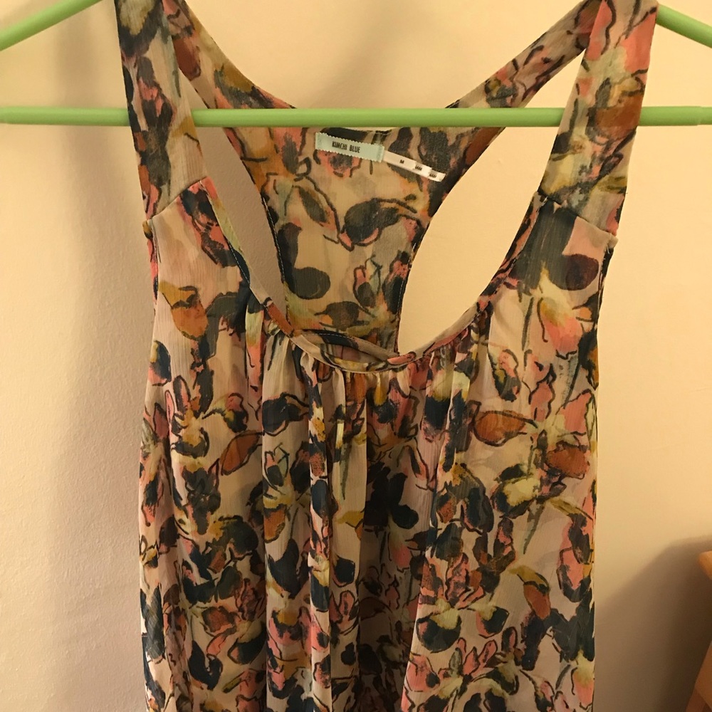 Flowered racerback blouse
